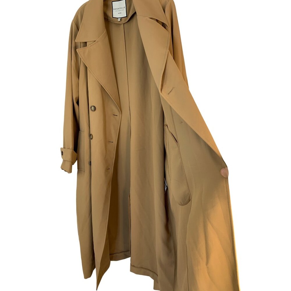 Bagatelle Collection Womens Double-Breast Knit Camel Trench Coat 2X RX10638 EUC - Picture 5 of 11